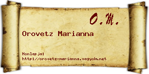 Orovetz Marianna névjegykártya